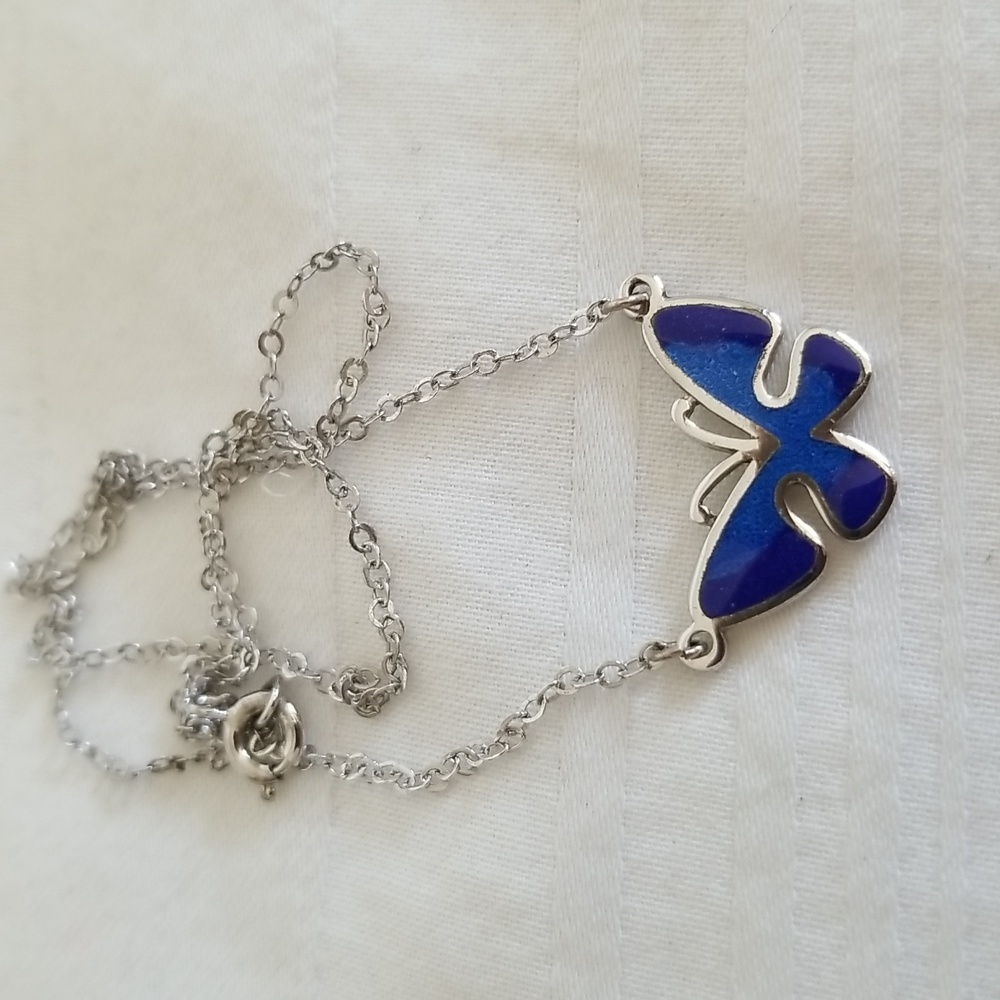 Danecraft Sterling Blue Butterfly Necklace